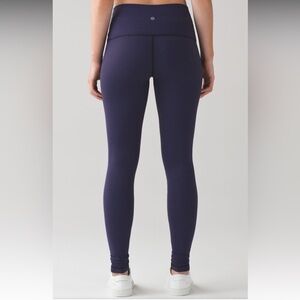 Lululemon Wunder Under Pant (Hi-Rise).   Teeny Check Black Cerulean Blue